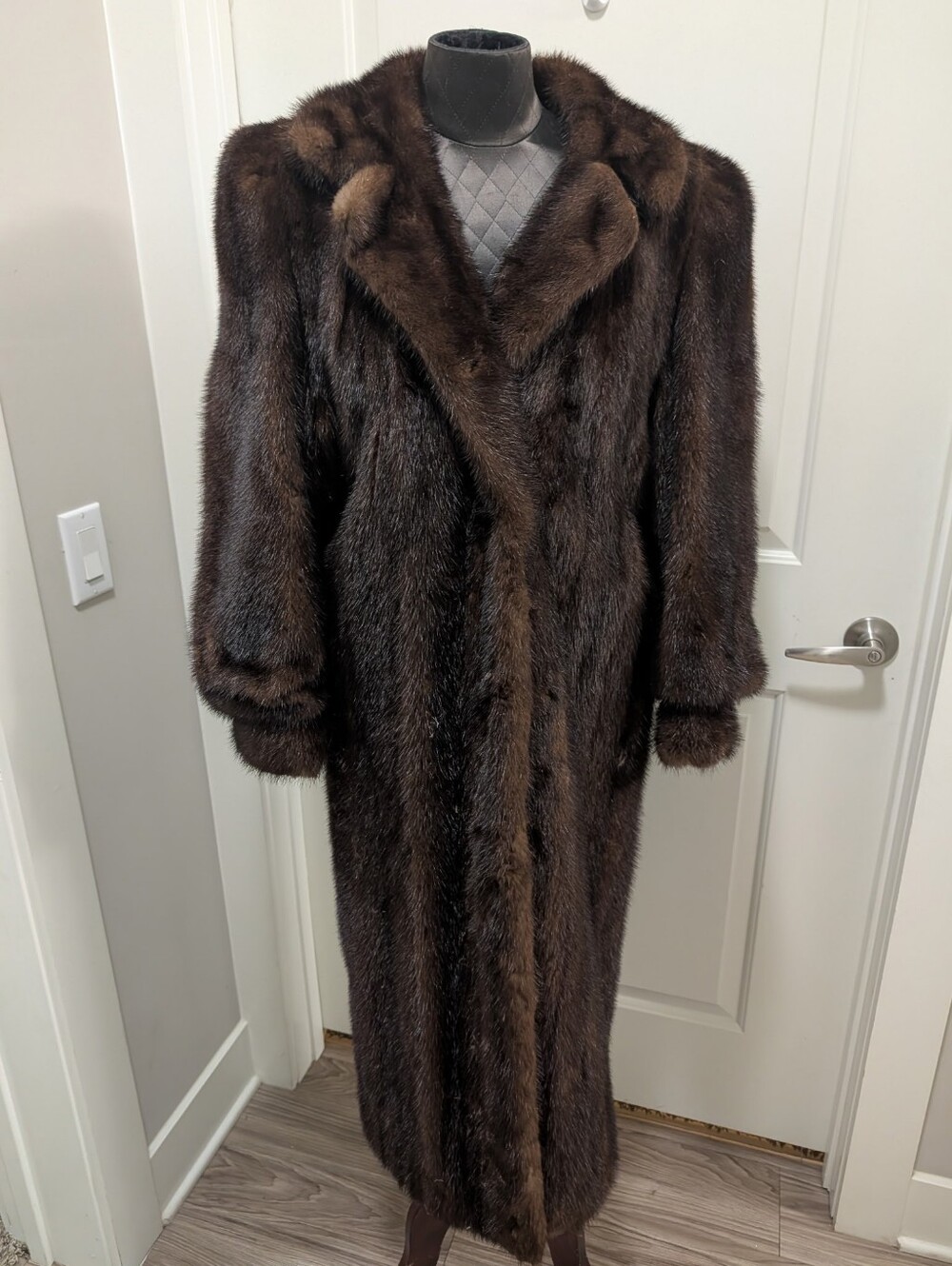 Vintage Kaufmann's Pittsburgh Brown Full-Length Fur Coat Long Real Fur Jacket
